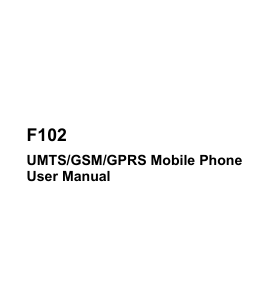 Manual ZTE F102 Mobile Phone