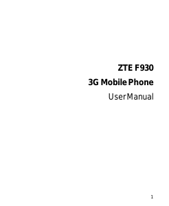 Manual ZTE F930 Mobile Phone