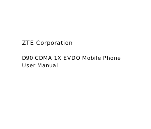 Manual ZTE D90 Mobile Phone