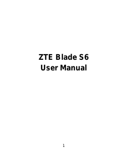 Manual ZTE Blade S6 Mobile Phone