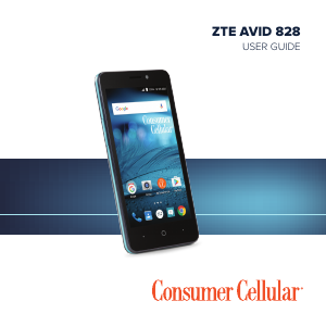 Manual ZTE Avid 828 (Consumer Cellular) Mobile Phone