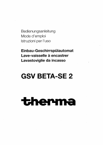 Mode d’emploi Therma GSV BETA-SE 2 Lave-vaisselle