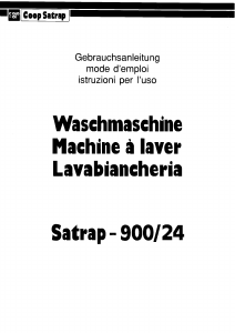 Bedienungsanleitung Satrap 900/24 Waschmaschine