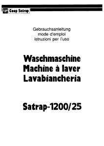 Manuale Satrap 1200/25 Lavatrice
