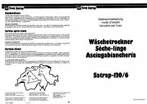 Bedienungsanleitung Satrap 120/6 Trockner