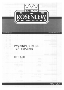 Bruksanvisning Rosenlew RTF500 Tvättmaskin
