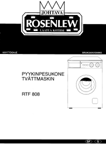Käyttöohje Rosenlew RTF808 Pesukone
