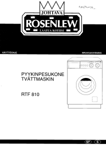 Bruksanvisning Rosenlew RTF810 Tvättmaskin