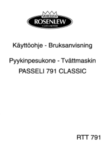 Bruksanvisning Rosenlew RTT791-1 Tvättmaskin