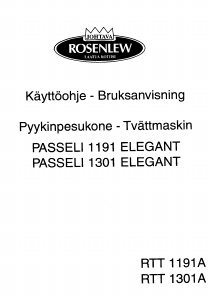 Käyttöohje Rosenlew RTT1191A Pesukone