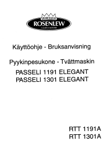 Käyttöohje Rosenlew RTT1301A Pesukone