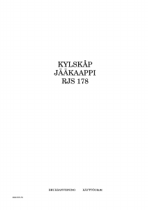Bruksanvisning Rosenlew RJS178 Kylskåp