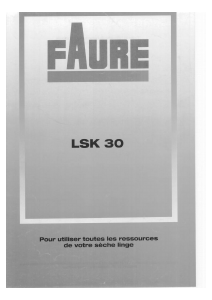 Mode d’emploi Faure LSK30W1 Sèche-linge