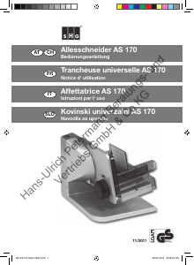 Bedienungsanleitung SHG AS 170 Allesschneider