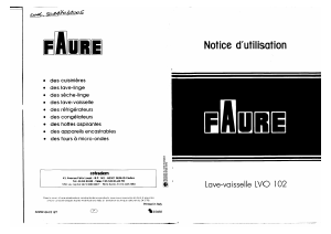 Mode d’emploi Faure LVO102W Lave-vaisselle