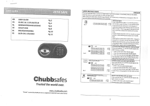 Mode d’emploi Chubb Zeta 15E Coffre-fort