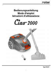 Manuale Rotel Ciao 2000 Aspirapolvere