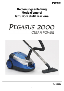 Manuale Rotel Pegasus 2000 Aspirapolvere