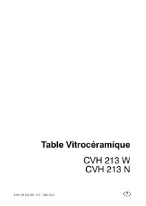 Mode d’emploi Faure CVH213W Table de cuisson