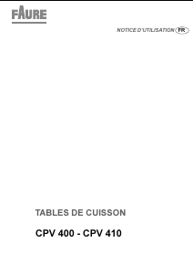 Mode d’emploi Faure CPV400V Table de cuisson