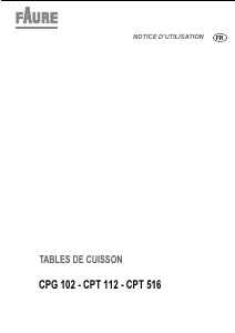 Mode d’emploi Faure CPT112X Table de cuisson