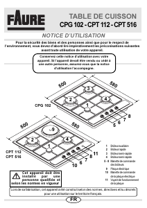 Mode d’emploi Faure CPT516R Table de cuisson