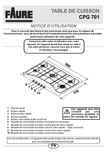 Mode d’emploi Faure CPG701X Table de cuisson