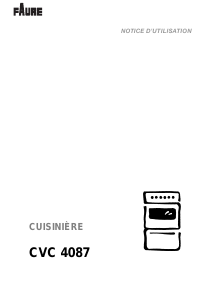 Mode d’emploi Faure CVC4087W Cuisinière