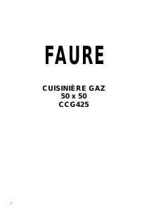 Mode d’emploi Faure CCG425C-2 Cuisinière