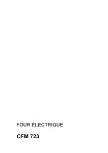 Mode d’emploi Faure CFM723X Four