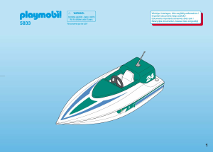 Manuale Playmobil set 5833 Waterworld Motoscafo da competizione con motore