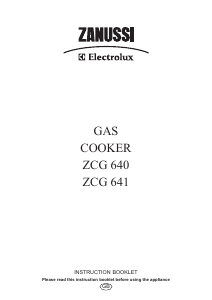 Handleiding Zanussi-Electrolux ZCG641X Fornuis