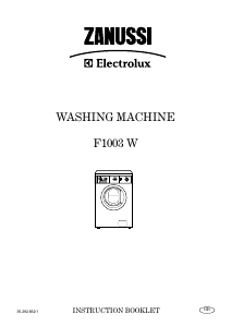 Manual Zanussi-Electrolux F 1003 W Washing Machine