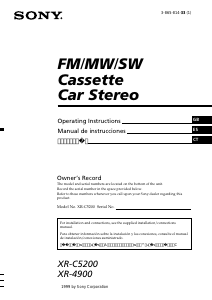 Manual Sony XR-C5200 Car Radio