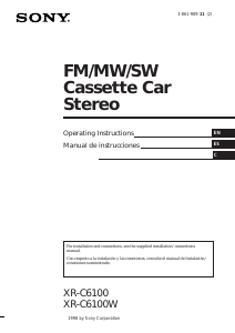 Manual Sony XR-C6100W Car Radio