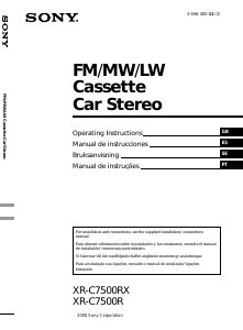 Manual Sony XR-C7500RX Car Radio