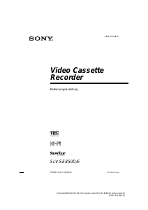 Bedienungsanleitung Sony SLV-SE850E Videorecorder