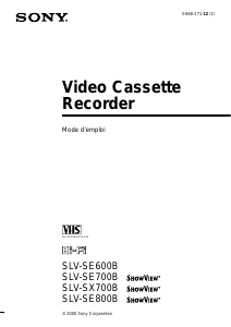 Mode d’emploi Sony SLV-SE600B Magnétoscope