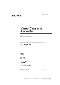 Manual Sony SLV-SF900G Video recorder