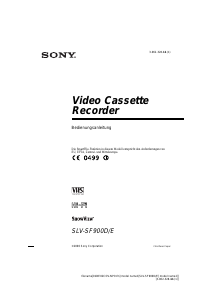 Bedienungsanleitung Sony SLV-SF900D Videorecorder