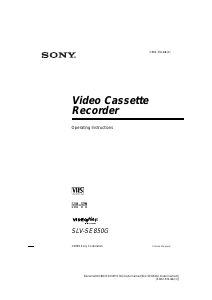 Handleiding Sony SLV-SE850G Videorecorder