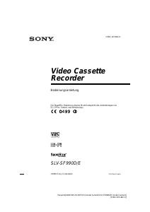 Bedienungsanleitung Sony SLV-SF990D Videorecorder