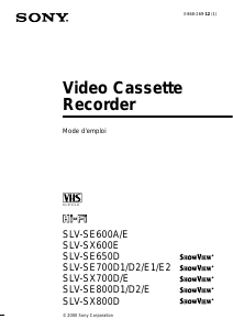 Mode d’emploi Sony SLV-SE600E Magnétoscope