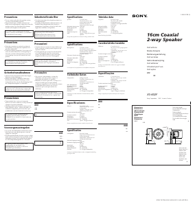 Manuale Sony XS-602F Altoparlante per auto