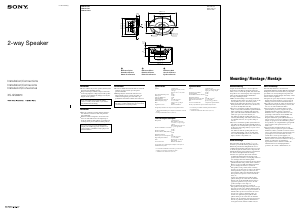 Mode d’emploi Sony XS-GS6920 Haut-parleur voiture