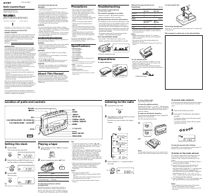 Mode d’emploi Sony WM-FX455 Walkman Enregistreur de cassettes