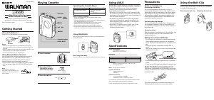 Mode d’emploi Sony WM-EX152 Walkman Enregistreur de cassettes