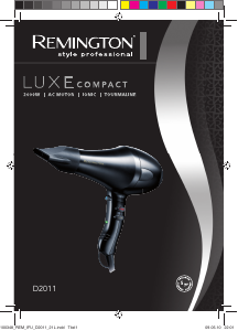 Manual Remington D2011 Luxe Compact Hair Dryer