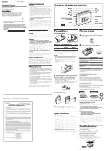 Manual Sony WM-EX172 Walkman Cassette Recorder