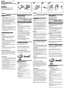 Mode d’emploi Sony WM-FX183 Walkman Enregistreur de cassettes